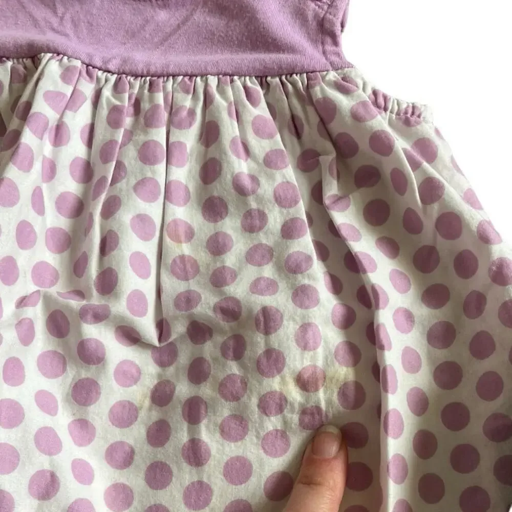 set of 2 Baby Gap sleeveless dresses toddler 2 lilac polka dot gray white